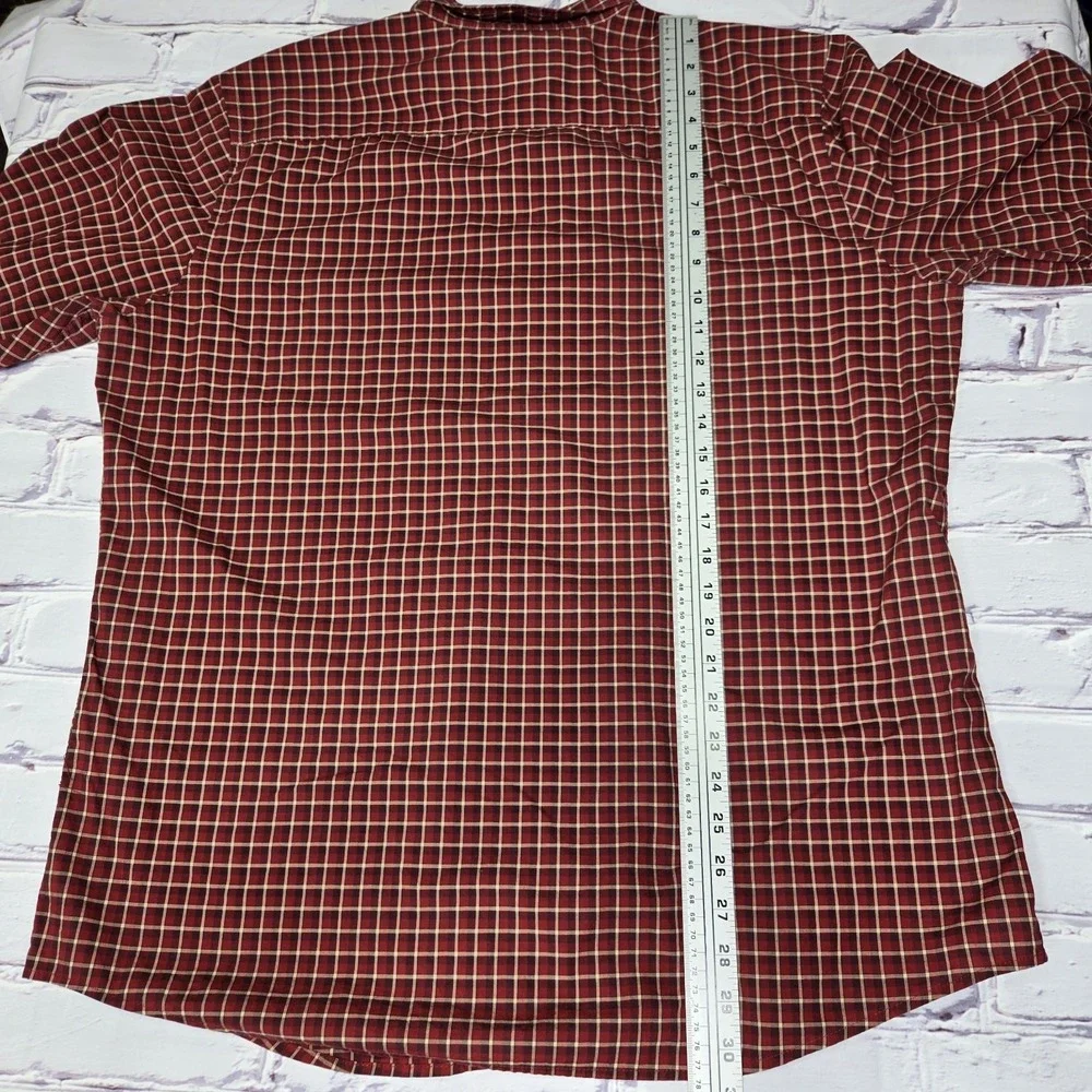 Banana Republic Slim Fit Dress Shirt Stretch Soft Cotton Men's Xlarge‎ Red Tan
